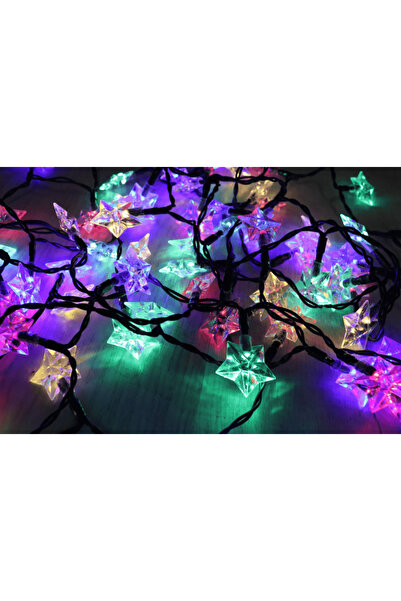 DacEnergy Instalatie Craciun , 80 LED-uri multicolore, 5 m, forma de stelute,...