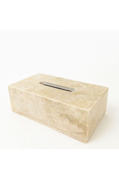 Modestmar Natural Travertine Napkin Holder - Travertine Tissue Box