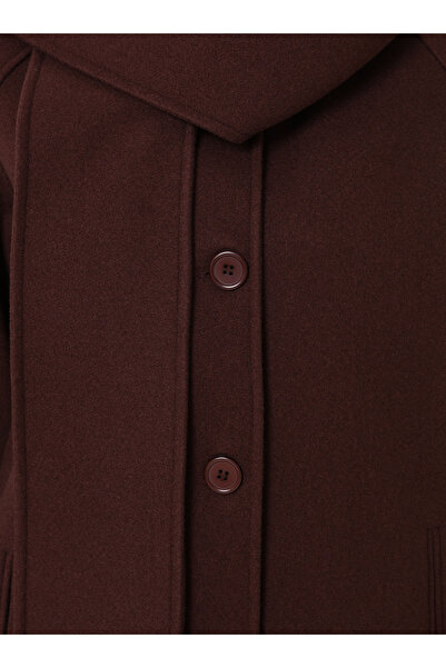 Refka Palton cu detaliu de eșarfă - Roșu Claret -