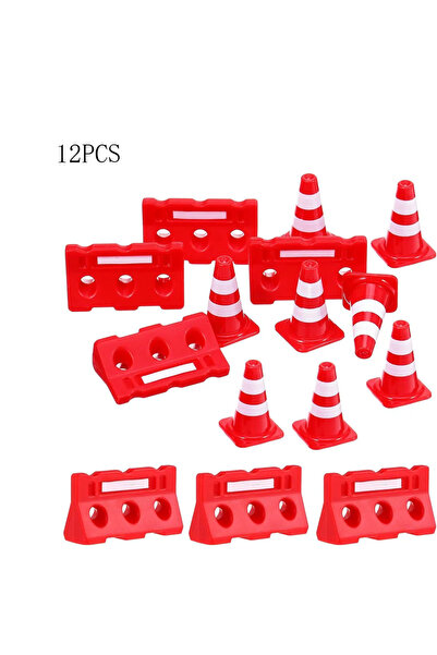 Choice 12pcs C 12pcs Mini Construction Traffic Sign Set, Mini Plastic Road St...