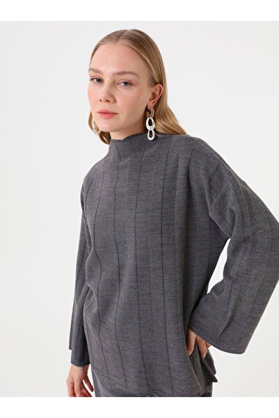 Benin Half Turtleneck Knit Sweater - Anthracite -