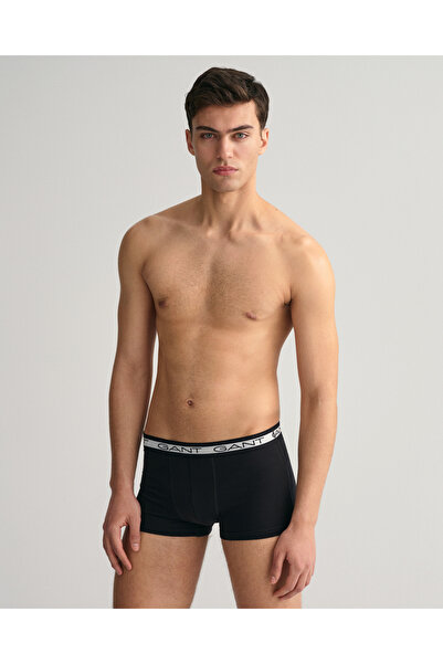 Gant Erkek Siyah Slim Fit Logolu 3'lü Boxer