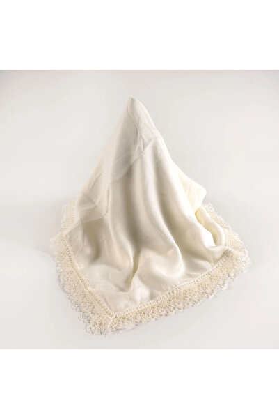 Hayrat Neşriyat Σάλι με κέντημα με βελόνες (Κάλυμμα προσευχής, 144x68 εκ. Κρέμα)