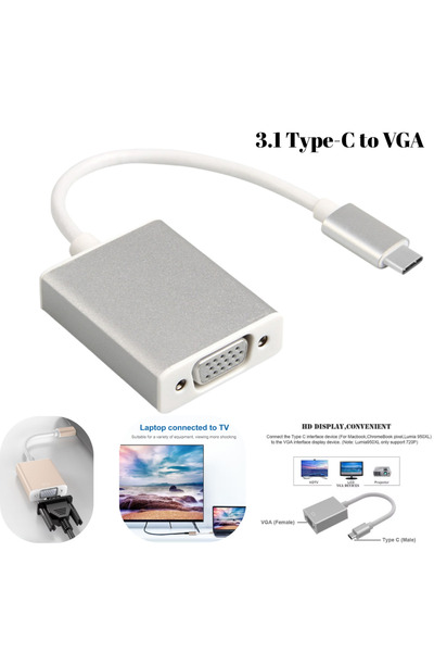 VOREX Type-C 3.1 to Vga Adapter Converter 1080P |   Monitor, Tv, Projection Compatible