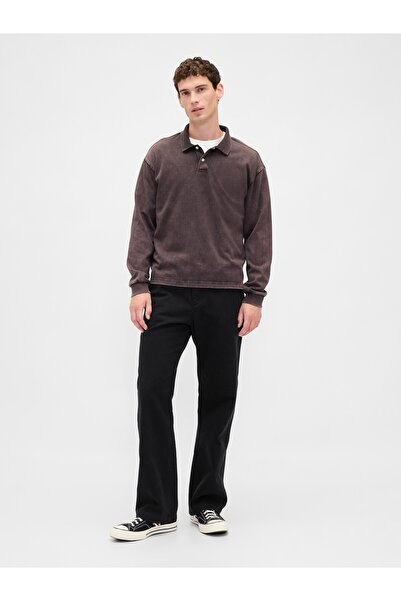 GAP Erkek Siyah Canvas '90s Loose Pantolon