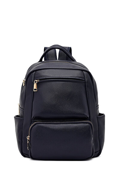 Derimod Women's Navy Blue Charmlı Backpack 25Wbd2869Ft
