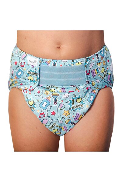 Pupus Reusable adult diaper with insert - DJ BOBO - size S/M/L - 68-128 cm waterproof set with 1 bamboo in