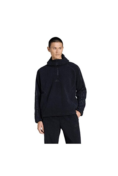 adidas Kr5187-E Borg Tg Zip Hd Men's Sweatshirt Black