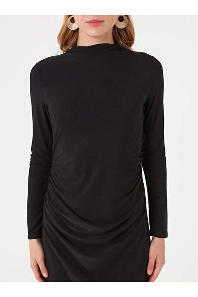 Refka Draped Detailed Dress - Black -