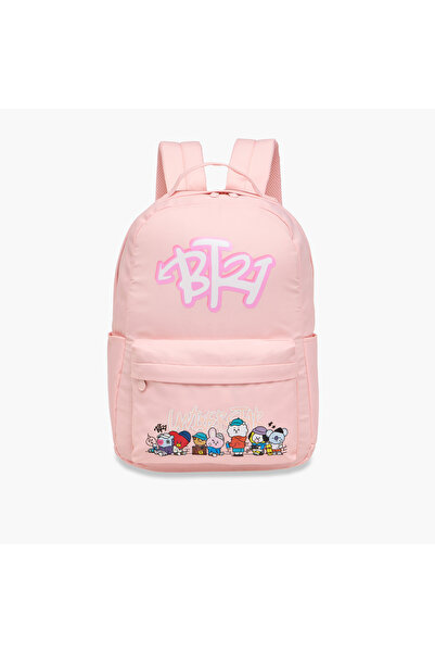 BT21 Printed Backpack with Adjustable Straps and Zip Closure - 64x44x36 cms