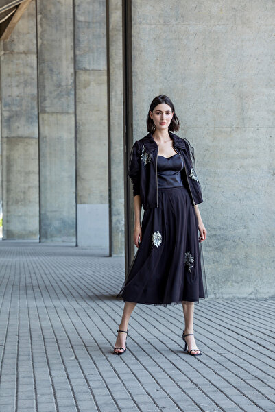 Berr-ın Saten Bralet Siyah