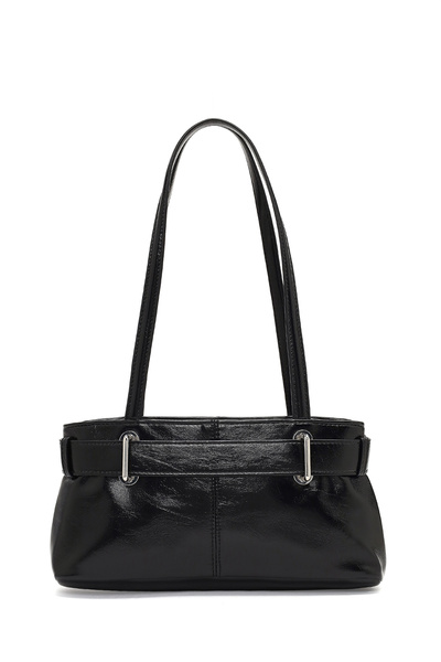 Derimod Women's Black Patent Leather Shoulder Bag 25Wbd254216