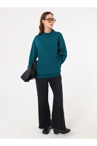 Benin Μοντέρνο Βασικό Φούτερ - Σκούρο Σμαραγδένιο -