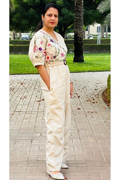 Studio Nuzhat Linen embroidered Jumpsuit