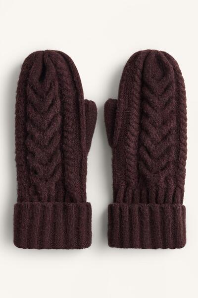 Oysho Aran örgü eldiven