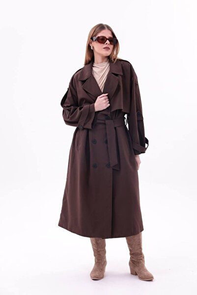 motix PREMİUM kalite oversize uzun içi astarlı trençkot