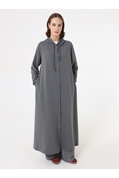 Benin Hooded Detailed Snapback Sports Cap / Top Hat - Gray Melange -