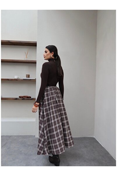 ESRAHELVACI Plaid Pattern Pocket Detail Flared Skirt