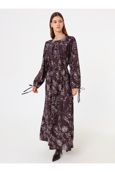 Refka Φόρεμα Τεσεττούρα με μοτίβο και λεπτομέρεια με κορδόνια στα μανίκια - Μοτίβο -