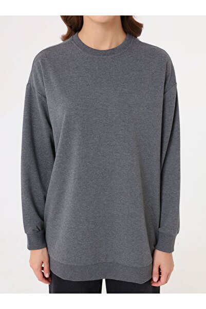 Benin Modern Basic Sweatshirt - Gray Melange -