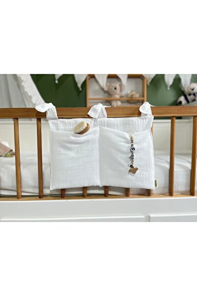 Hubb Crib Organizer Muslin Cotton Fabric Fiber Filled