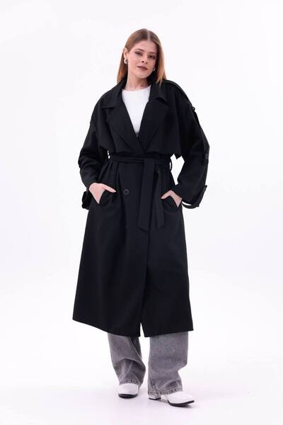 motix PREMİUM kalite oversize uzun içi astarlı trençkot
