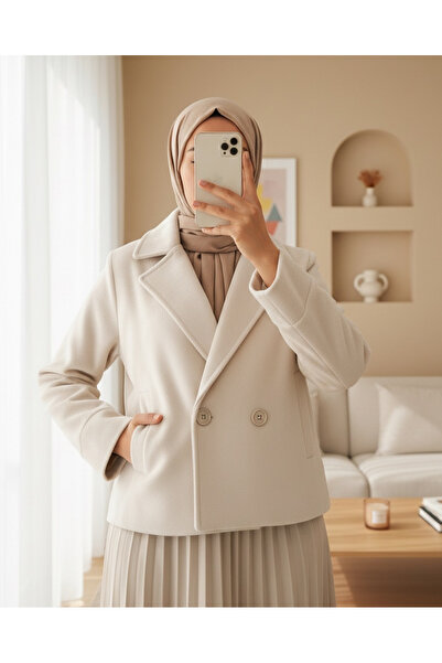 Modamorfo Women's Short Cashmere Jacket 0725 - Ecru