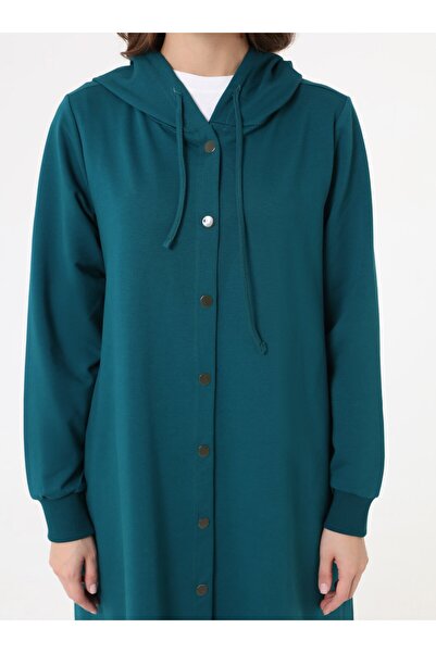 Benin Αθλητικό καπέλο/παλτό με λεπτομέρεια με κουκούλα - Σκούρο Σμαραγδί -