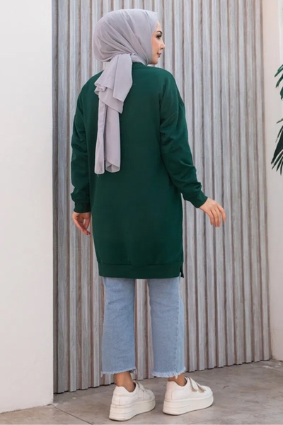 Bestenur Coat of Arms Slit Detail Tunic 1657 - Emerald Green