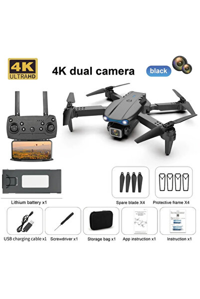 Choice طائرة بدون طيار احترافية صغيرة E99 4K سوداء مزدوجة الكاميرا E99 HD 4K قابلة للطي WIFI FPV RC للتصوير الجوي
