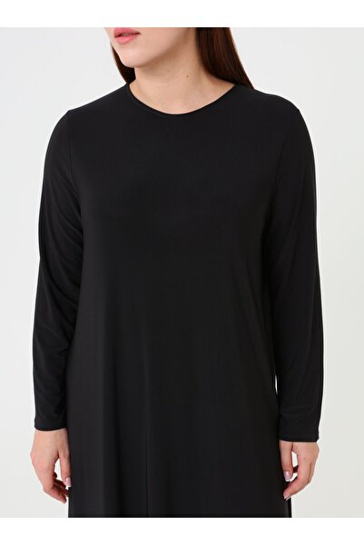 ALİA Plus Size Basic Dress - Black -