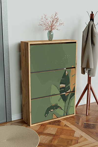 Hediyeler Kapında "Green" 3 Bölmeli Liovian Düşer Kapak Ayakkabılık