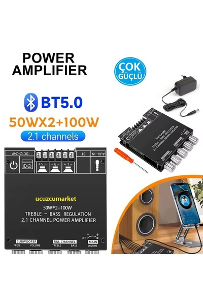 Kalite Güçlü Ses Bt5.0 Subwoofer Amplifikatör (50W*2+100W)