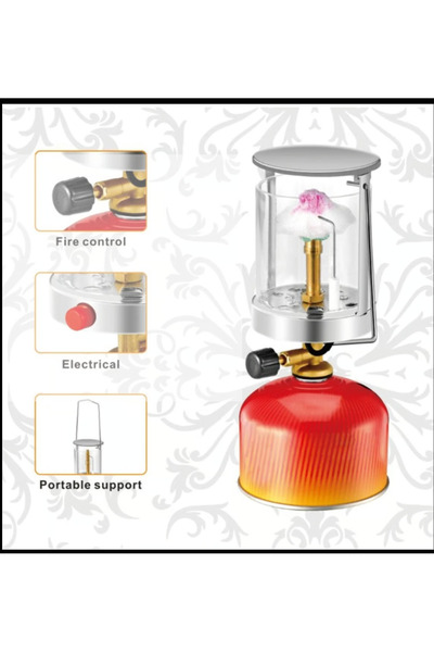 Generic فانوس غاز صغير للتخييم في الهواء الطلق والمشي لمسافات طويلة والجولات السياحية مصباح إضاءة محمول للتخييم