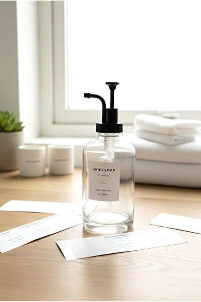 FH finehome Retro Glass Liquid Soap Dispenser 500 ml Black