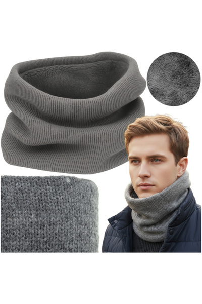 zola Neckerchief, Zola, 30 x 24 cm, knitted material, fluffy inside, gray