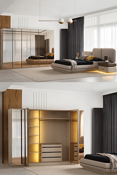 Eymense Valencia Yatak Odası Takımı Cam Kapaklı