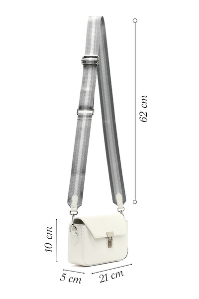 Derimod Geantă de damă, albă, cu curea lungă, tip crossbody 25SBD237318