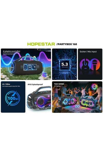 Generic PARTYBOX 168 Portable Karaoke & Party Speaker with AI Sound Enhancement