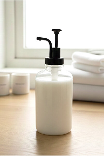 FH finehome Retro Glass Liquid Soap Dispenser 500 ml Black