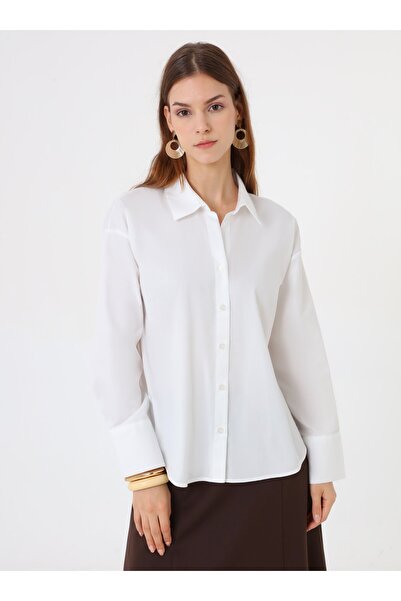 Benin Off-Shoulder Basic Shirt - White -