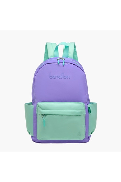 United Colors of Benetton Panelled Backpack for Girls 8-13 Years with Adjustable Straps - 18 Inches