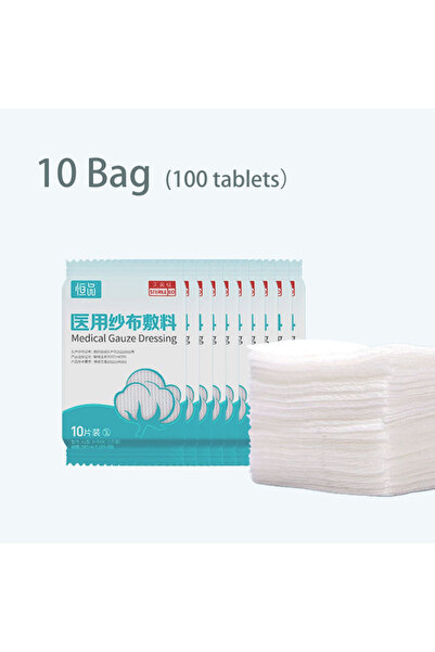 Choice 10 أكياس 100 قرص 10-1000 قطعة شاش طبي معقم ضمادة الجروح القتالية المرق...