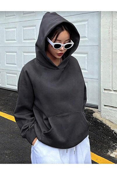 trendgar Γυναικείο φούτερ με κουκούλα Courageos με τύπωμα με τσέπη καγκουρό