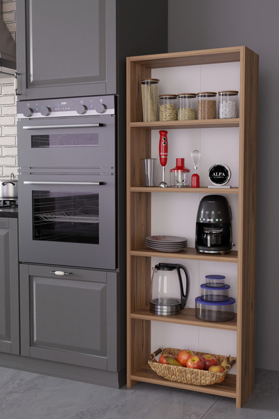 alpaevmobilya Mutfak Kiler Dolabı 5 Raflı 150 cm Çok Amaçlı Saklama ve Düzenl...