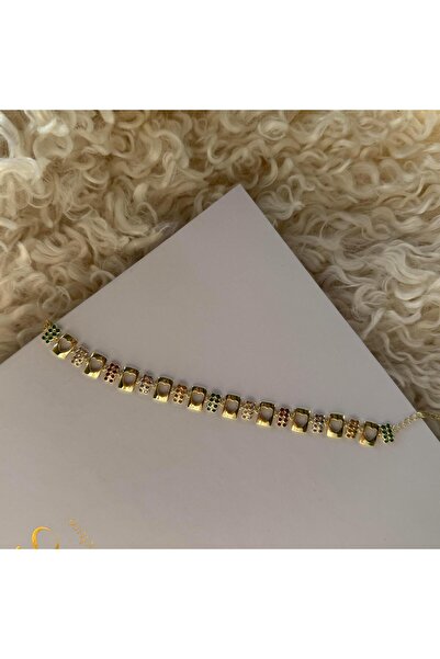 Alice İsstanbul Special Series Colorful Stone Heart Bracelet