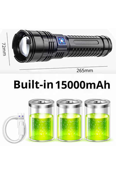 Choice built-in 15000mah 10000LM 800W Most Powerful Led Flashlights Tactical 15000mah Built-in Battery Flas