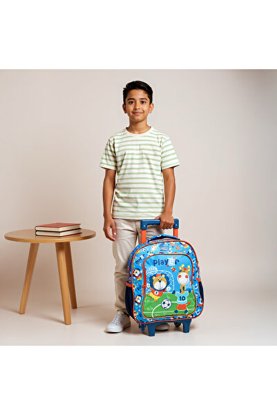 MUST 3-Piece Animal Print 12-inch Trolley Backpack Set - 27x10x31 cms