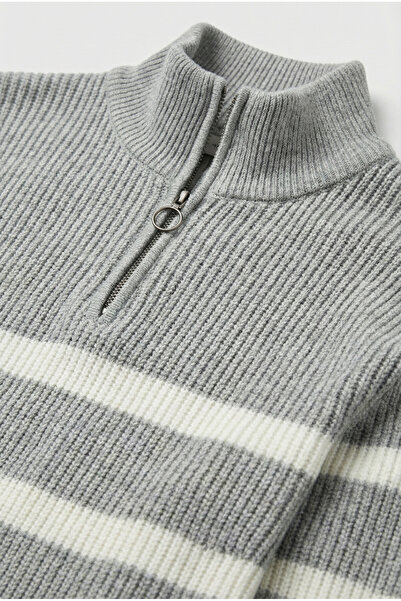 inpool Line Pattern, Half Zipper, Stand Collar, Knitwear Knit, Pattern Tracking, Winter Sweater 24Pltk08