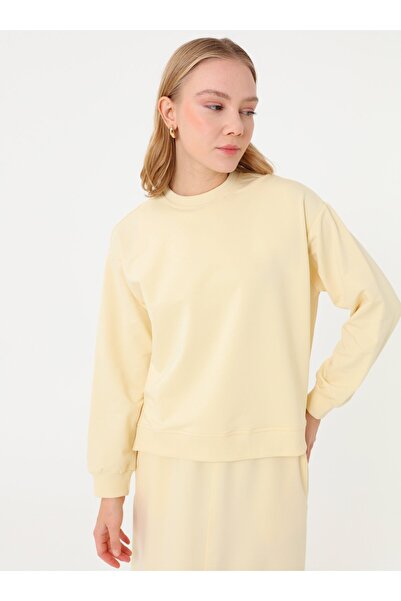 Benin Basic Sweatshirt & Long Skirt Two-Piece Set - Light Yellow -